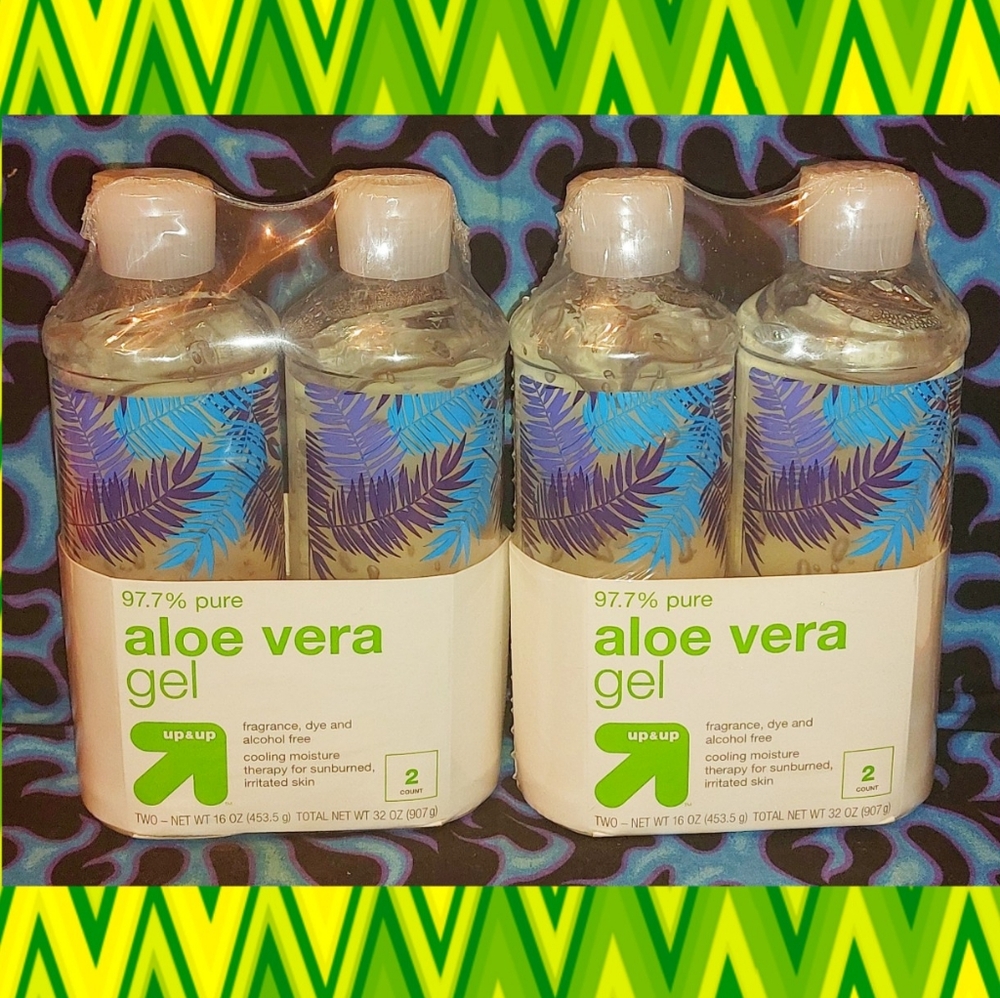 2Pc Bundle of Up & Up by Target brand 2 Count Packs of 97.7% Pure Aloe Vera Gel